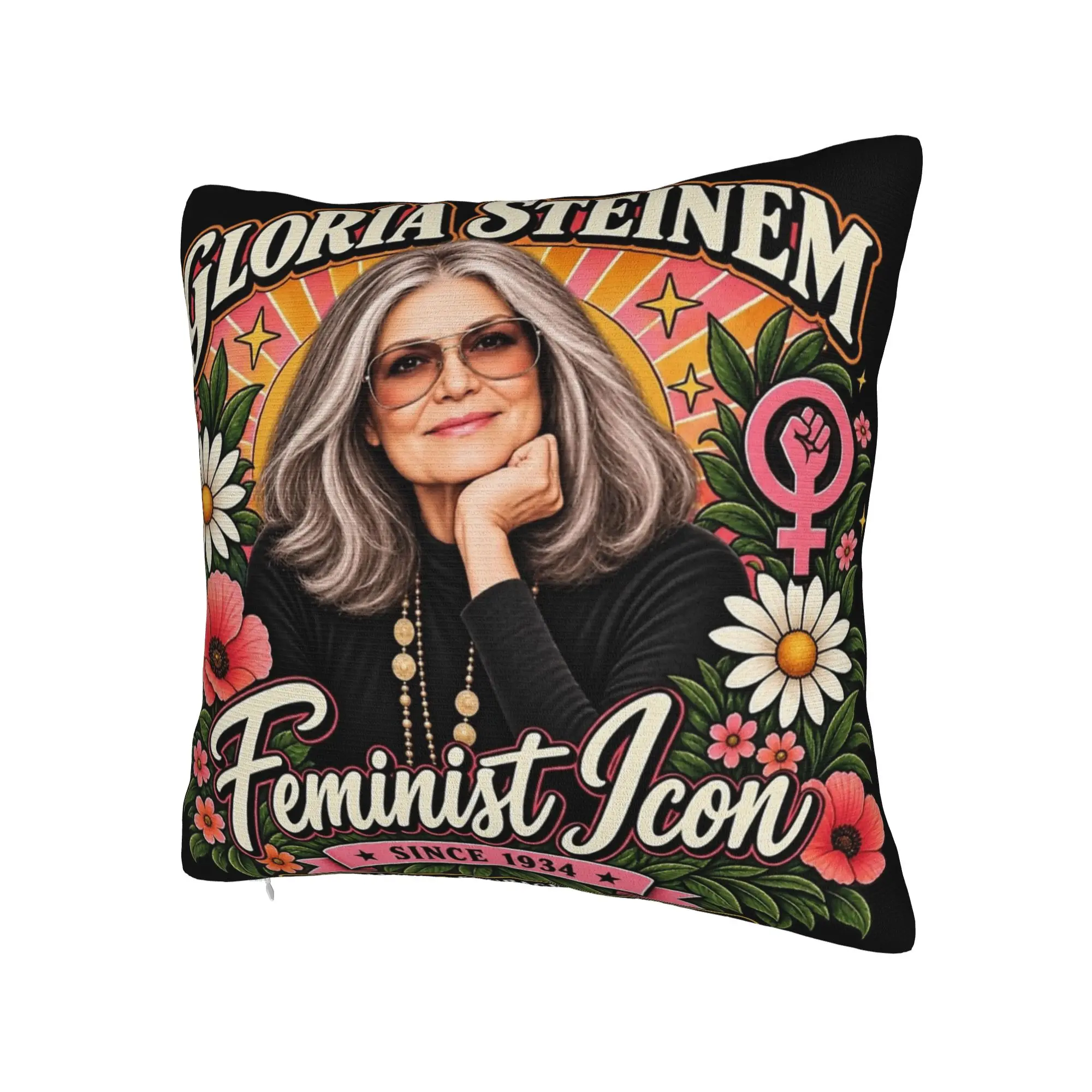 Decorative Pillowcase RIP Gloria Steinem  Accessories Home  Throw Pillow Case Cover Square Style Multi Size