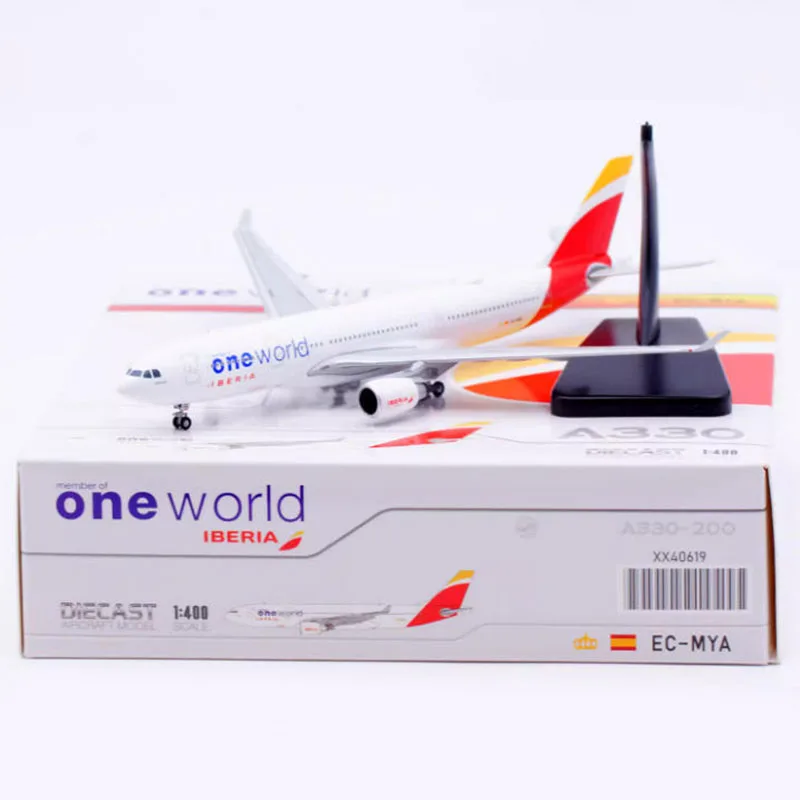 JC Wings Diecast escala 1:400 Iberia Airlines A330-200 EC-MYA avión simulación aleación acabado colección de recuerdos juguete para regalo