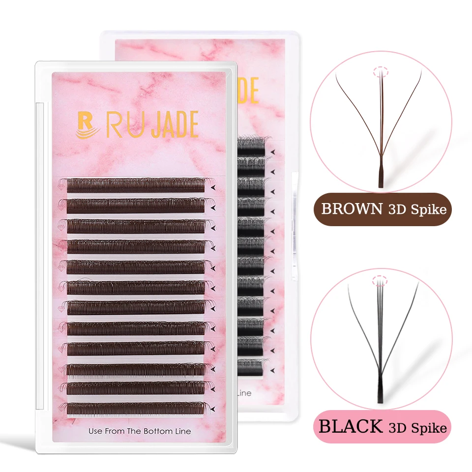 

Professional 3D W Clover Lash Extensions Soft Brown Premade Volume Fans Eyelashes 3D Fairy Spike Sandwich Eyelashes YY W Shape