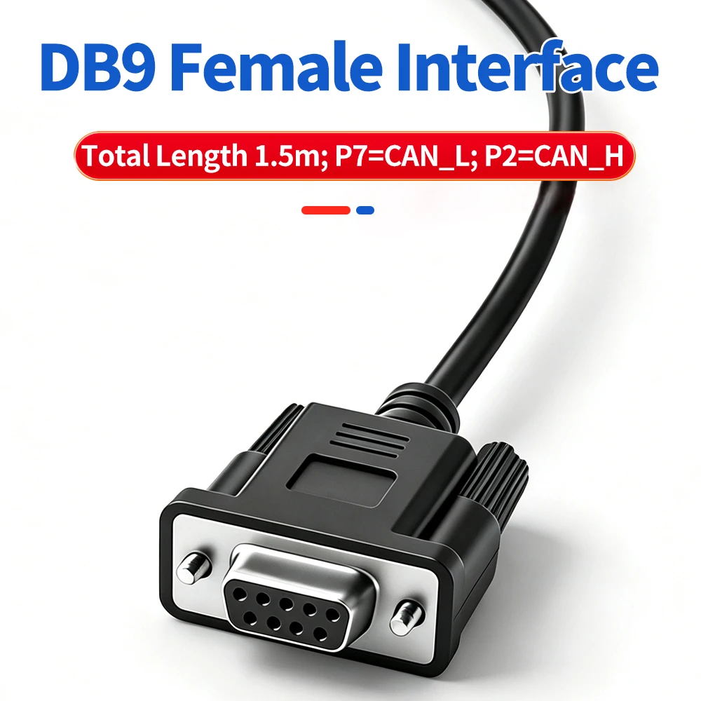 CAN bus DB9 Female Test Cable to 4mm Banana Plug CAN Bus Test Wire CAN-H, CAN-L Diagnostic Test Lead for Auto Circuit Debugging
