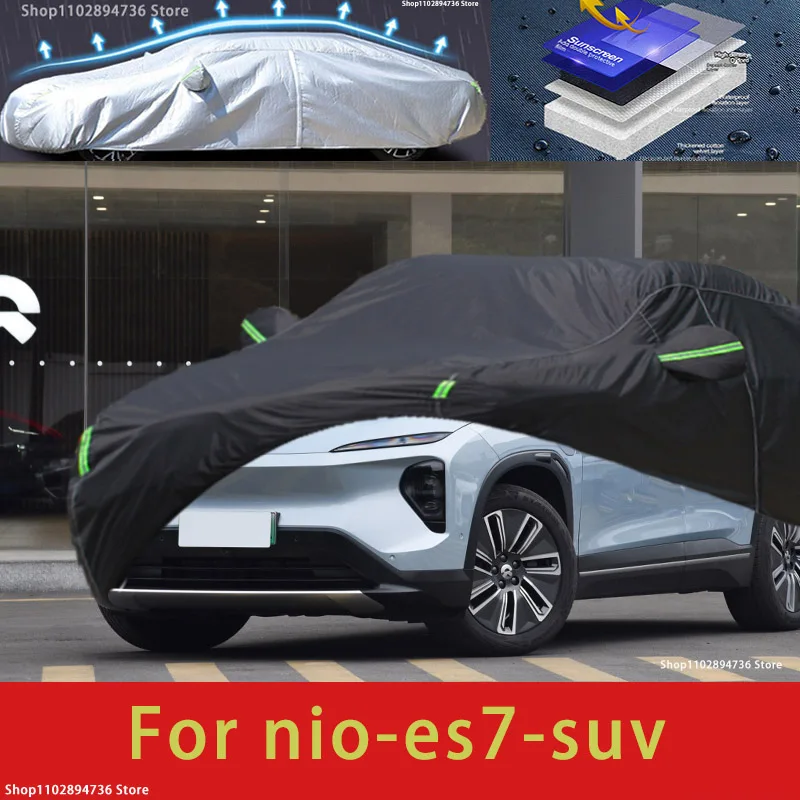 

For NIO ES7 Fit Outdoor Protection Car Covers Snow Cover Sunshade Waterproof Dustproof Exterior black car cover