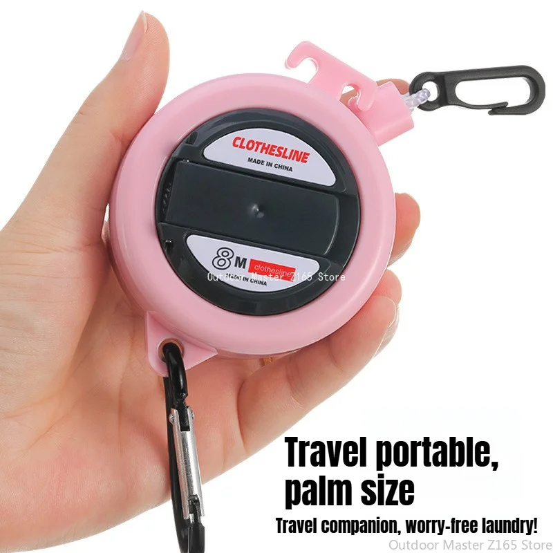 Retractable No Punch Invisible Windproof Anti Slip Clothes Drying Rope 8M Outdoor Portable Hand Crank Clothesline for Travel