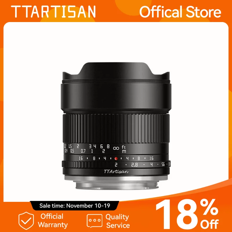TTArtisan APS-C 10mm F2 ASPH lente de câmera sem espelho para Sony E Fuji X Nikon Z Canon RF M43 montagem