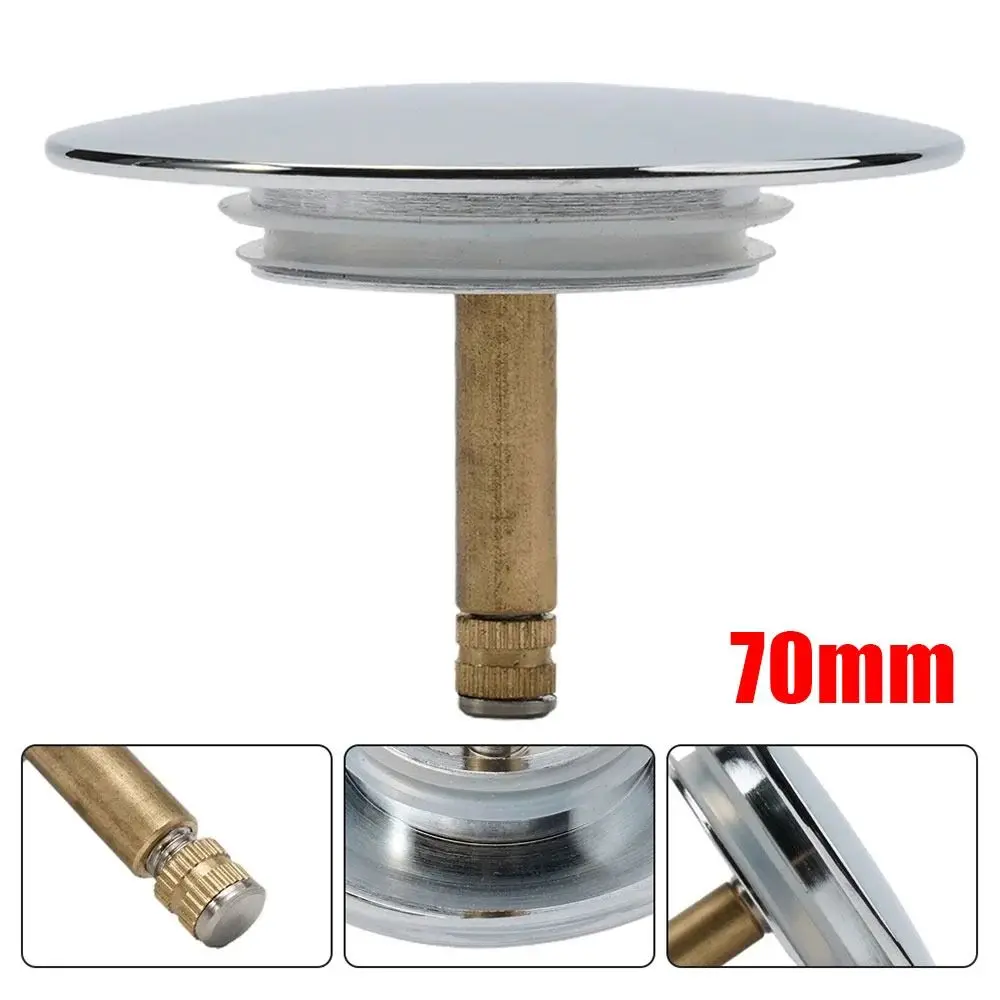 1Pcs New Pop Up Waste Stopper Bathtub Plug Only Flat Seal Brass Bath Stopper 70mm Adjustable Bathroom Tub Drain Filter