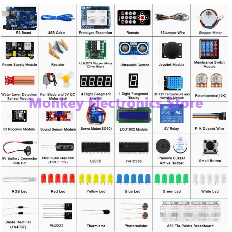 RFID Upgrade Kit Super Starter Kit UNO R3 Improvement Development Board Tutorial Learning Kit Ultrasonic Suitable for Programmin