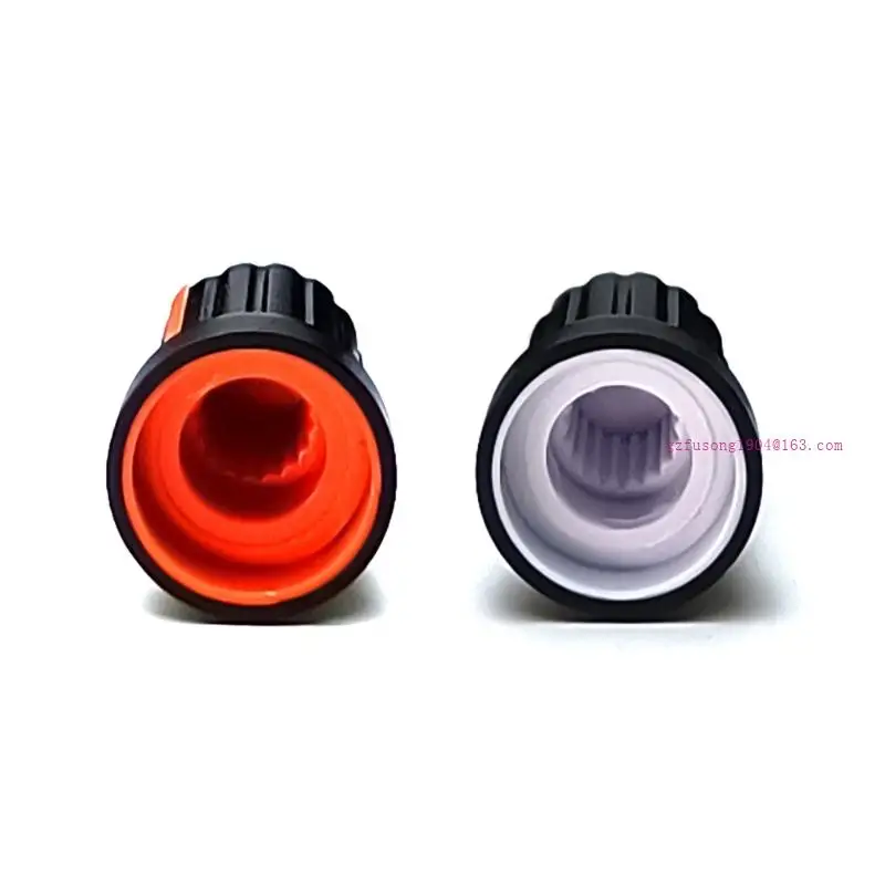 10pcs พลาสติกโพเทนชิออมิเตอร์ลูกบิดการเปลี่ยนปริมาตรกีต้าร์ควบคุมลูกบิดโรตารี่ 6 มม. Knurled Hole Hole Hole Hole Knob D5QD