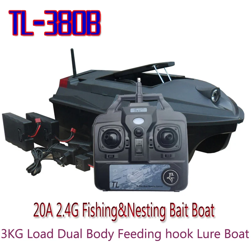 

TL-380B 2.4G RC Fishing&Nesting Bait Boat 3KG Dual Body Feeding Lure Boat