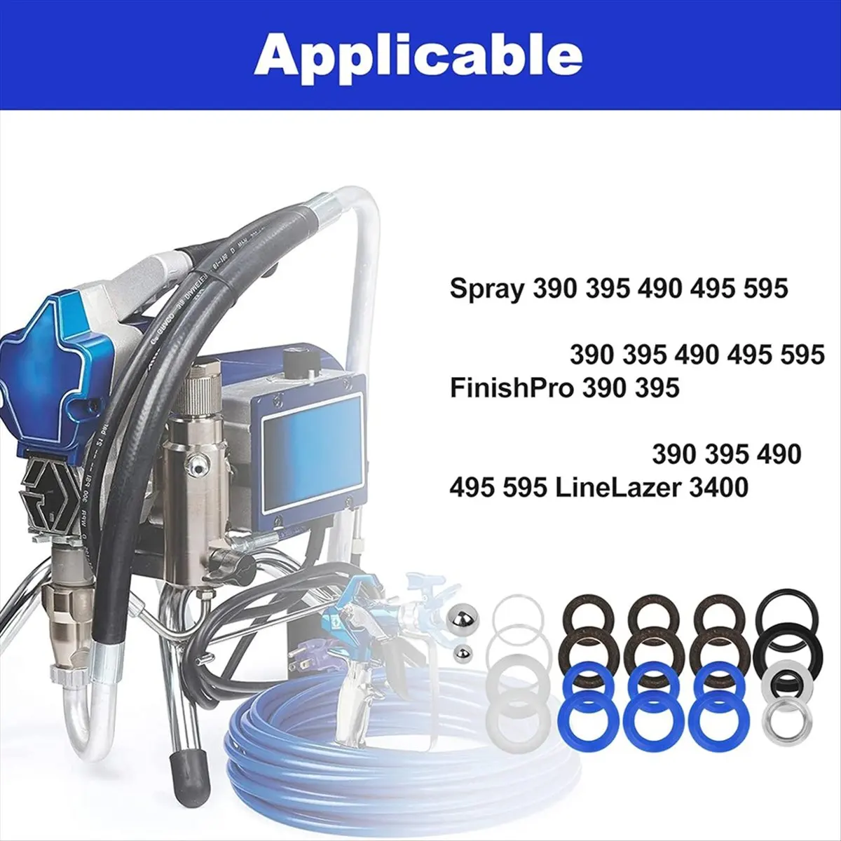 MALL 244194 Pump Repair Kit - Airless Paint Sprayer Accessories Pump Repair Packing Kit for 295 390 395 490 495 595 3400