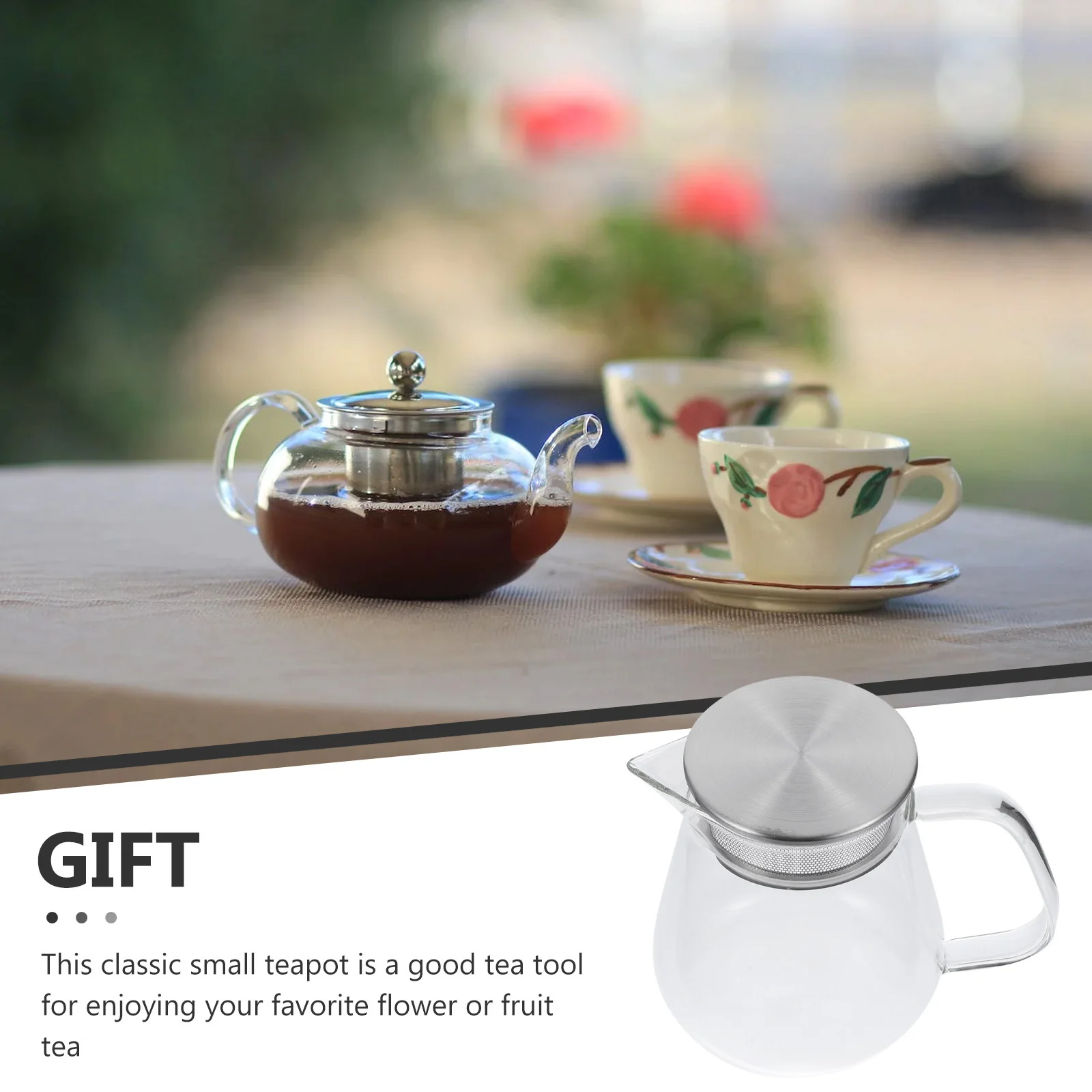 

Glass Teapot Blooming Small Clear Loose Leaf Tea Pot Elegant Portable Household Tea Kettle Glass Teapot Small Water Kettle