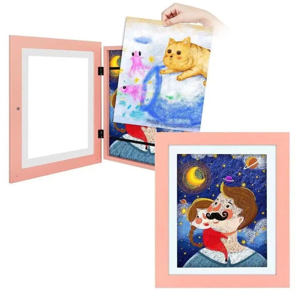 

Solid Wood Unique Design Magnetic Picture Display Home Decor Art-Work Desktop Ornaments Oil Painting Photo Frame Art Frames
