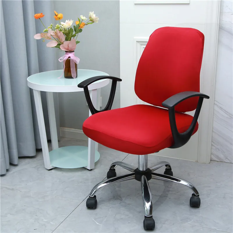 Office Chair Cover With Back Computer Game Seat Cover Solid Universal Spandex Anti-dust Elastic Armchair Slipcover