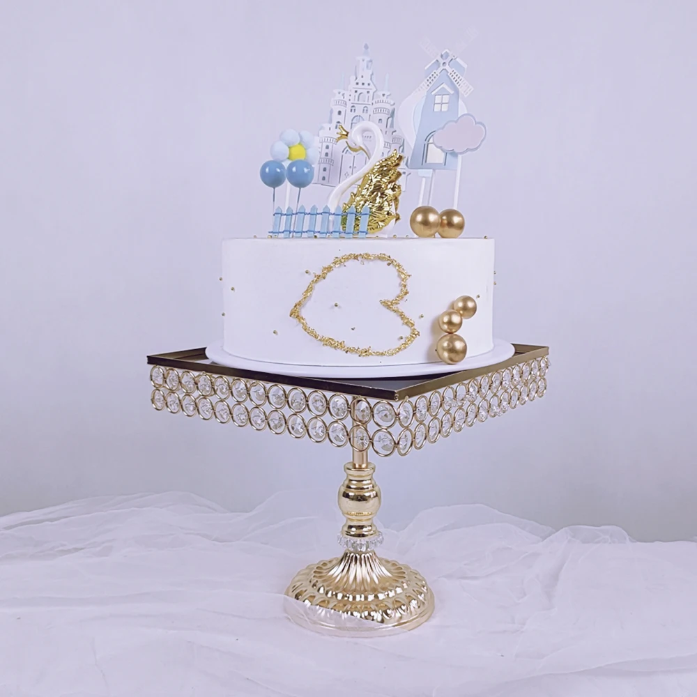 1pcs-3pcs/lot square Metal Cake Stand Holder Dessert Cheese Cupcake Pastry Display Plate Tray Serving Platter for Wedding