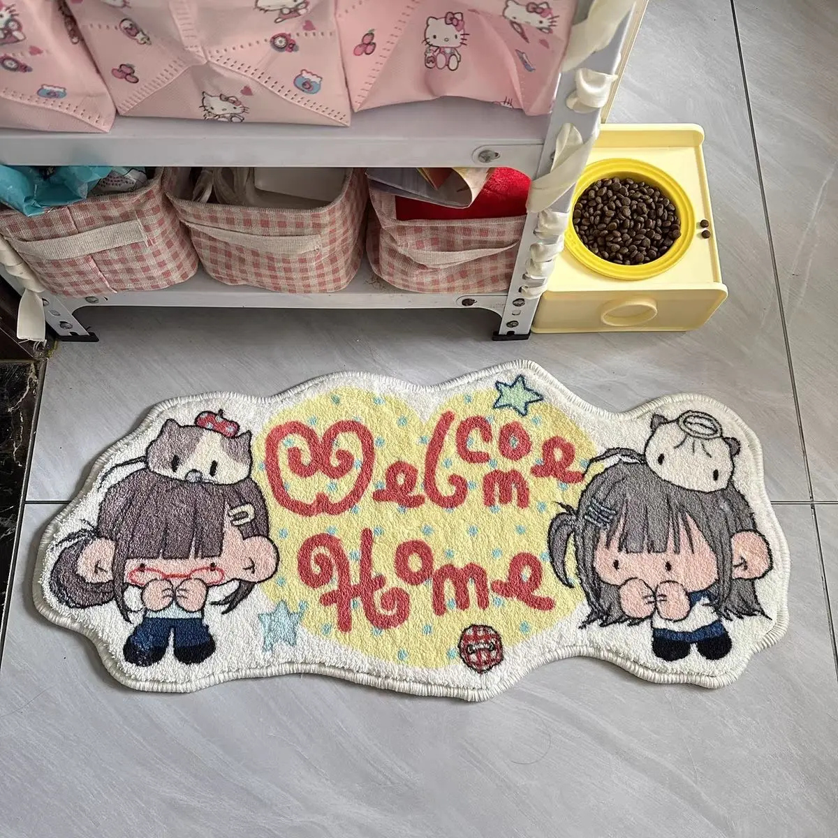 VIKAMA – tapis de dessin animé mignon, couverture de chevet en peluche pour chambre de fille, couverture de Table basse de salon, décoration de la maison