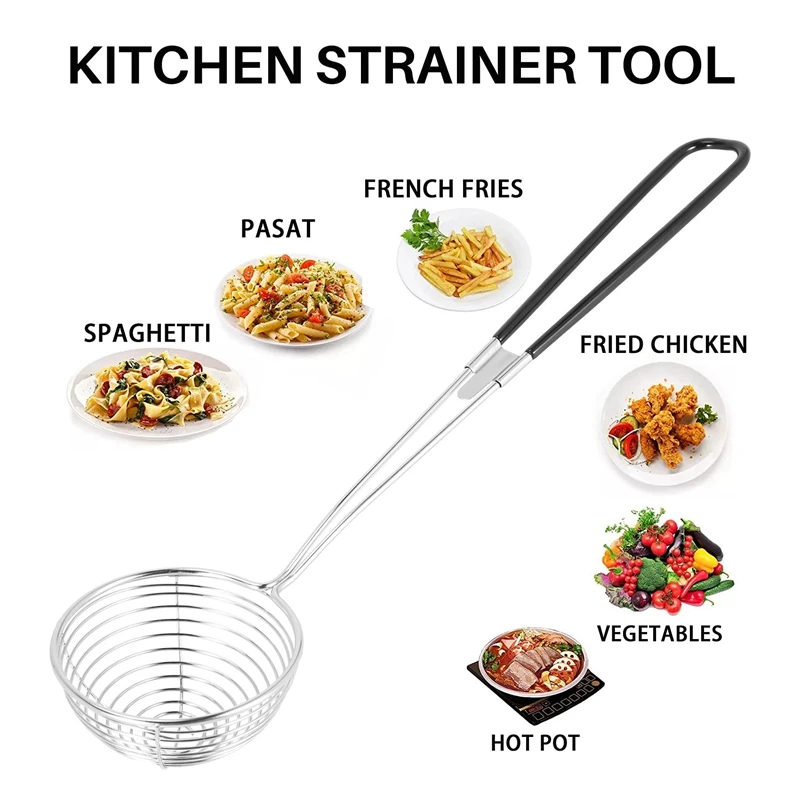 30 Pieces Hot Pot Strainer Scoops,Stainless Steel Hot Pot Strainer Spoons Mesh Skimmer Spoon Strainer Ladle With Handle