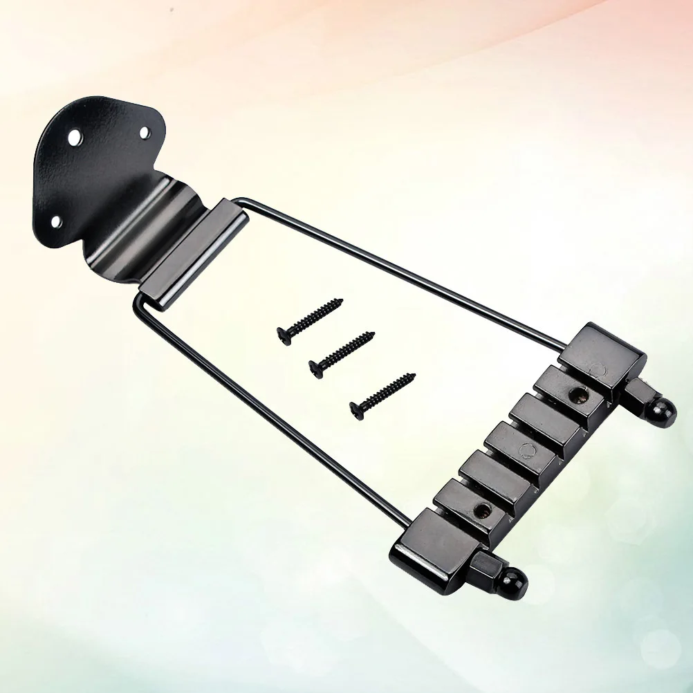 

6 String Jazz Guitar Tailpiece Metal Durable Long Standard Tailpiece Black Replacement