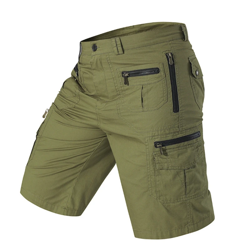 

Men's cropped pants 2025 new style men's loose straight leg summer trend casual mid pants pure cotton workwear shorts men