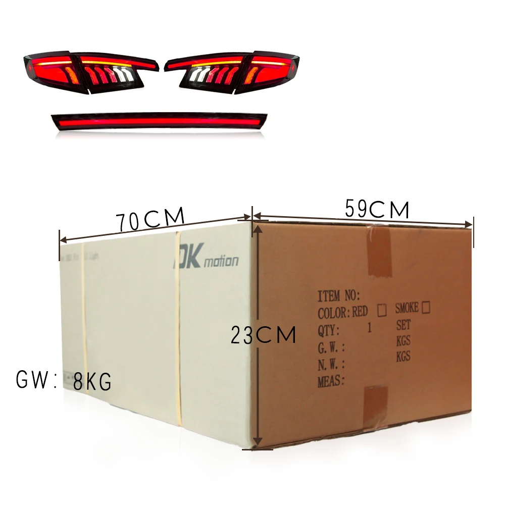 DK مصنع الحركة LED أضواء خلفية الجمعية Type-R FL1 FL2 FL4 FL5 11th الجنرال سيفيك الضوء الخلفي 2022-2025 ل سيفيك هاتشباك