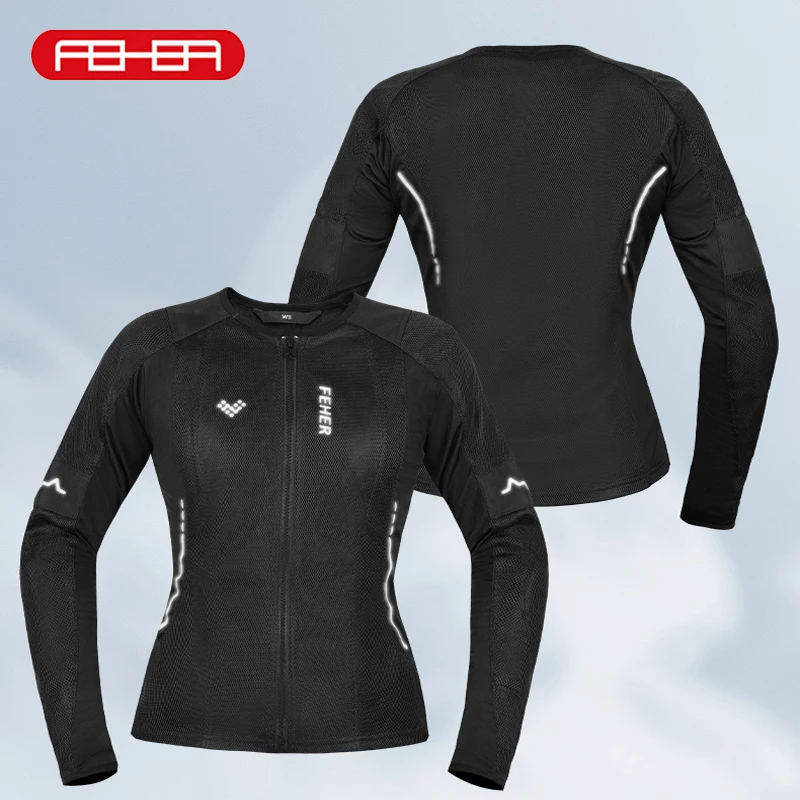 

FEHER Women's Motorcycle Jackets and Armor Summer Breathable 600D Oxford Cloth Waterproof Wear-resistant Motorcyclist Jacket