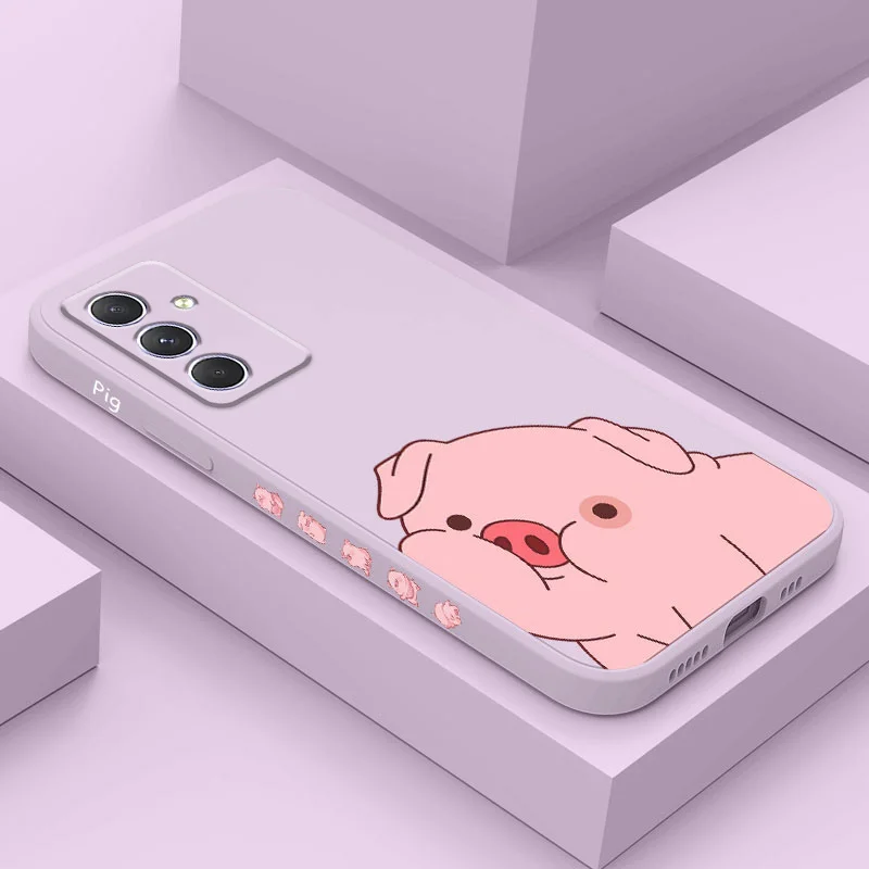 Little Fat Pig Phone Case For Samsung Galaxy A54 A34 A24 A14 A55 A35 A25 A15 A05 A05S A04 A04S A04E 4G 5G Cover