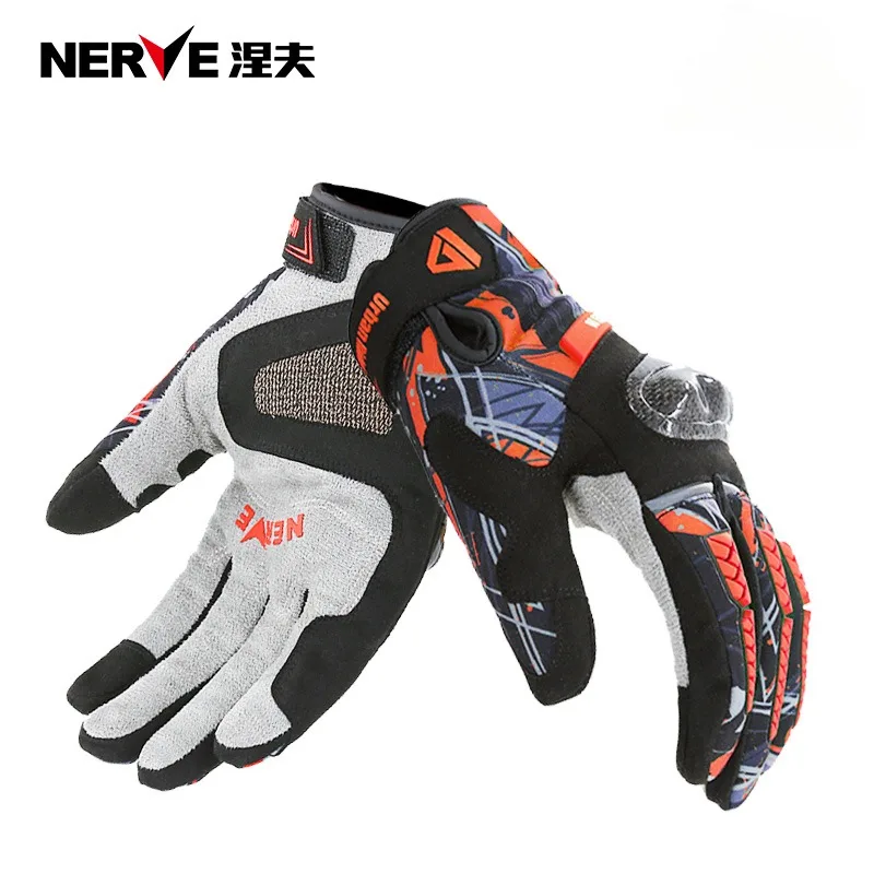 

NERVE Summer Carbon Fiber Motorcycle Gloves Men's and Women's Touch Screen Locomotive Riding Four Seasons Waterproof Winter Warm