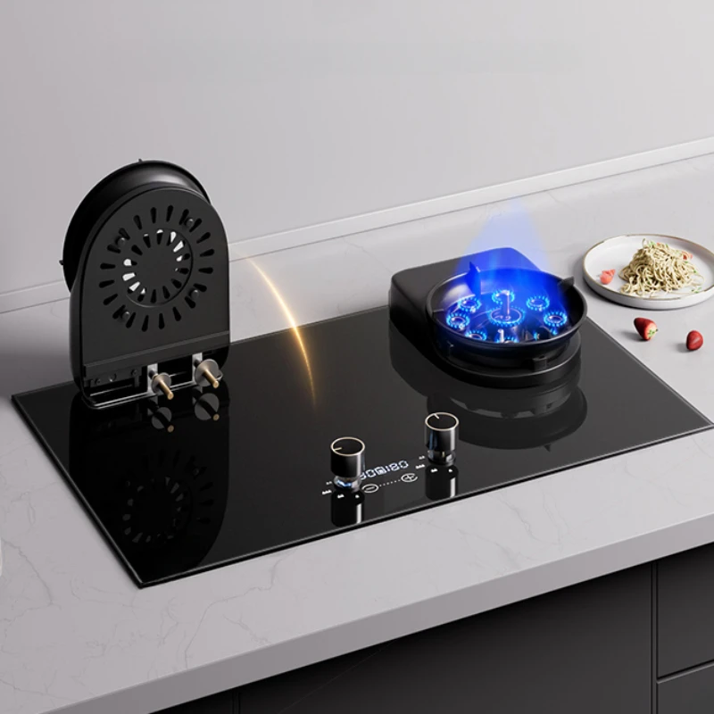 

Household gas stove double stove anti-dry burning natural gas flip-top embedded fierce fire stove desktop cooktop gas cooker