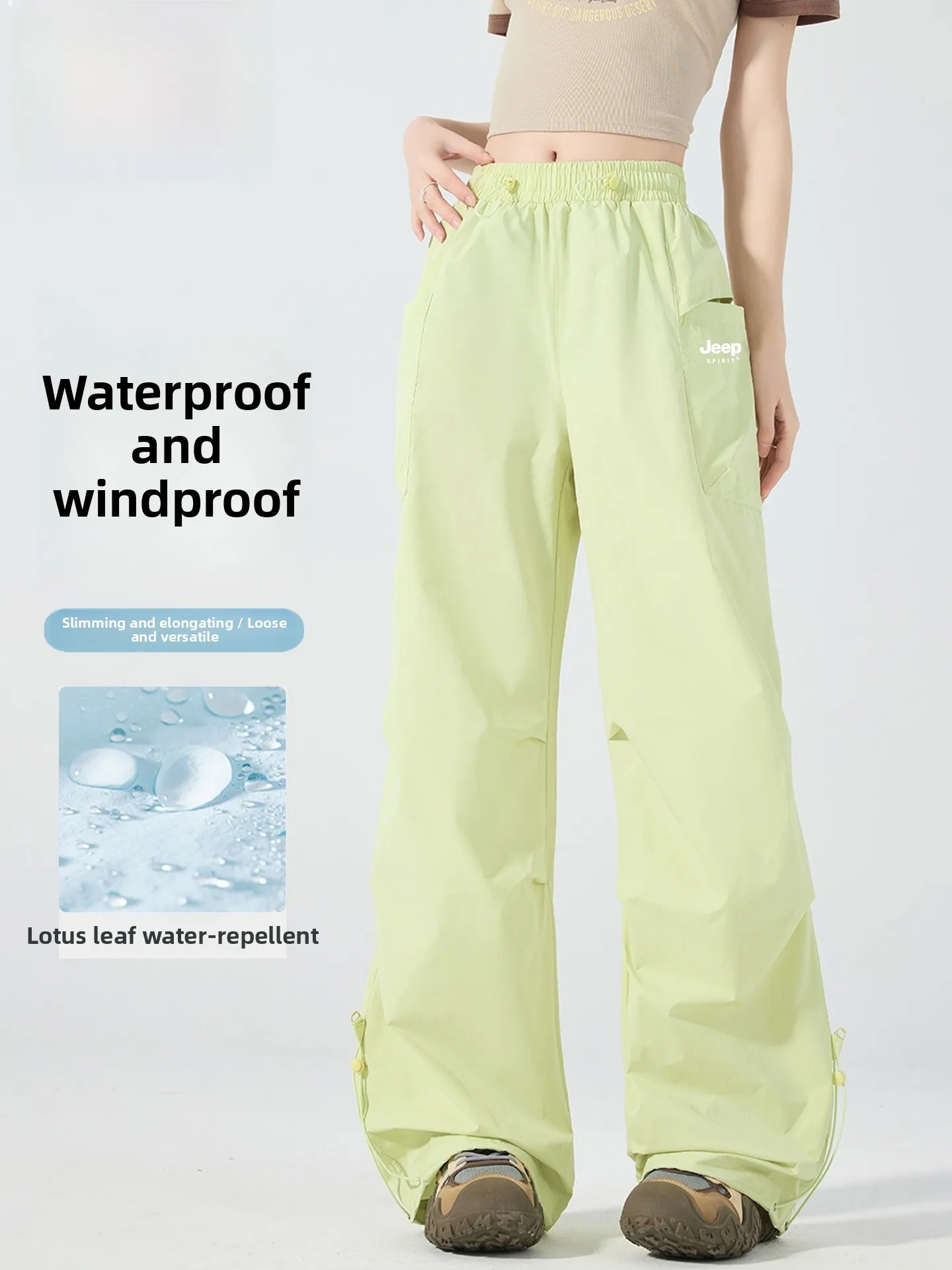 

Loose Casual Hiking Pants Women's Spring Summer een Color Qui Dry Sports Trousers Casual Straight Leg Pants Nylon Fabric