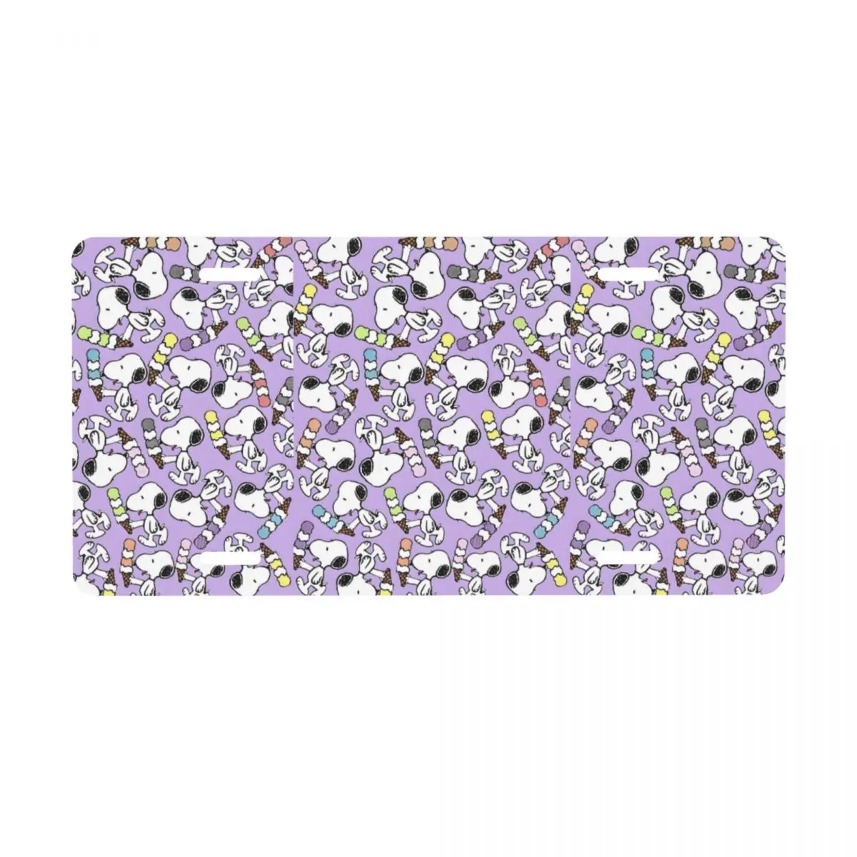 Cubierta de placa de matrícula de dibujos animados S-Snoopys, decoración personalizada, etiqueta de tocador, letrero de placa de matrícula de Metal de aluminio de 12x6 pulgadas