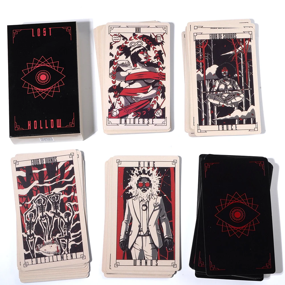 New Lost Hollow Tarot Deck with 80 Major and Minor 78 Card Pocket Size Deck Fortune Telling Game Divination Tools Zodiac Element