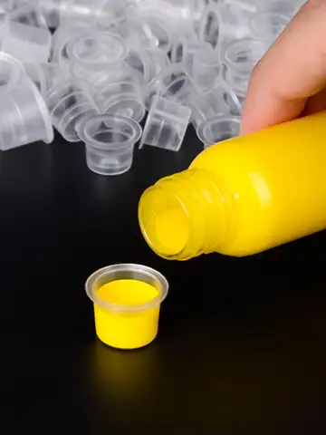 1000 PCS Plastic Disposable Tattoo Ink Cups Pigment Clear Holder Container Cap Tattoo Accessory Permanent Makeup