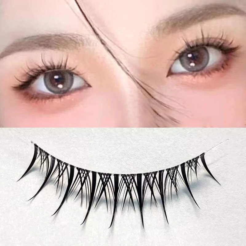 Korea False Eyelashes Manga Lashes Full Strip Lashes Natural Lash Extension Cos Fairy Cross Long Eyelashes Wispy Long Big Eye