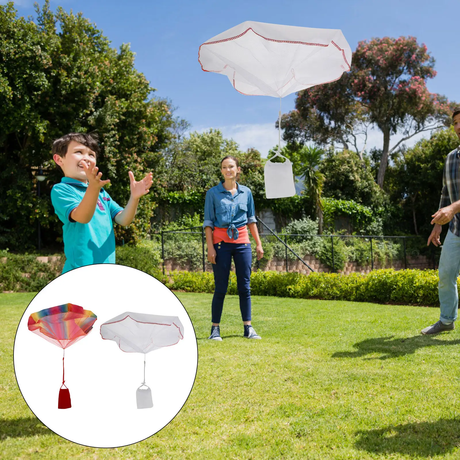 

2Pcs Parachute Plaything Gift Bag Compact Size Outdoor Hand Throw Children Educational Fly Parachute Toys