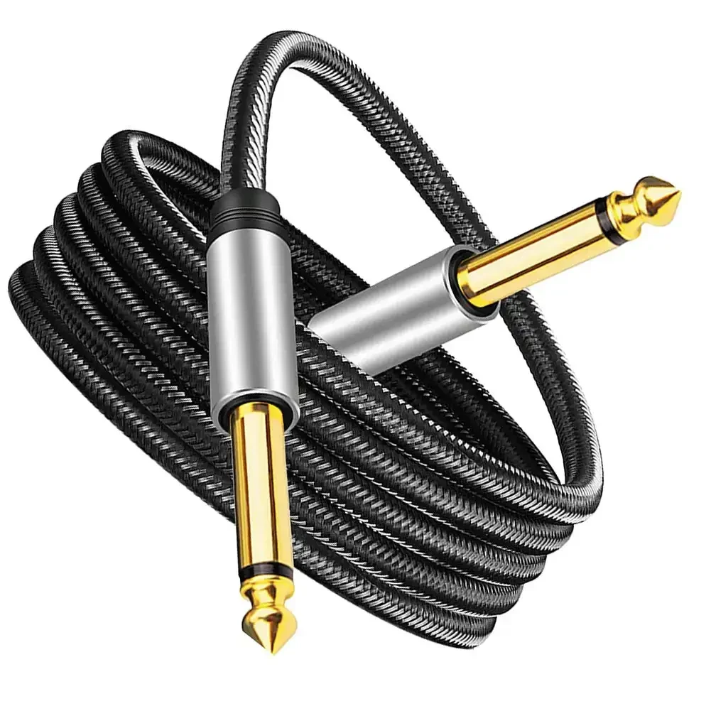 

6.35mm Mono Jack 1/4" TRS Cable Guitar Amplifier AMP Cable Electric Guitar Cable Wire Cord Noise Shielded Bass Cable Connector