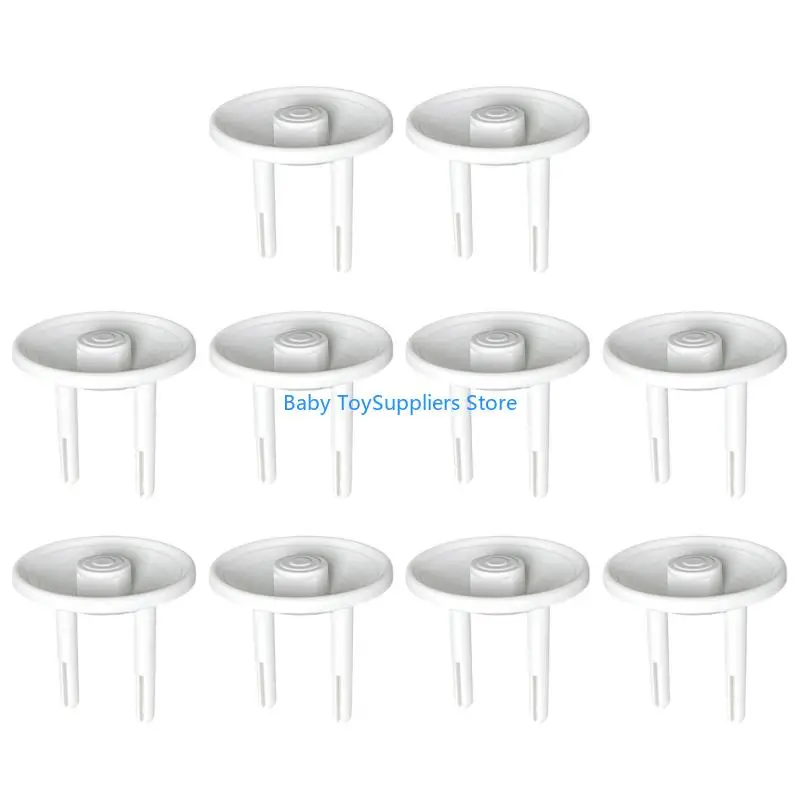 

R1WF Pack of 10pcs European Safe Child Outlet Protector Shock Prevention Wall Socket Cover for Toddler Safety Home White