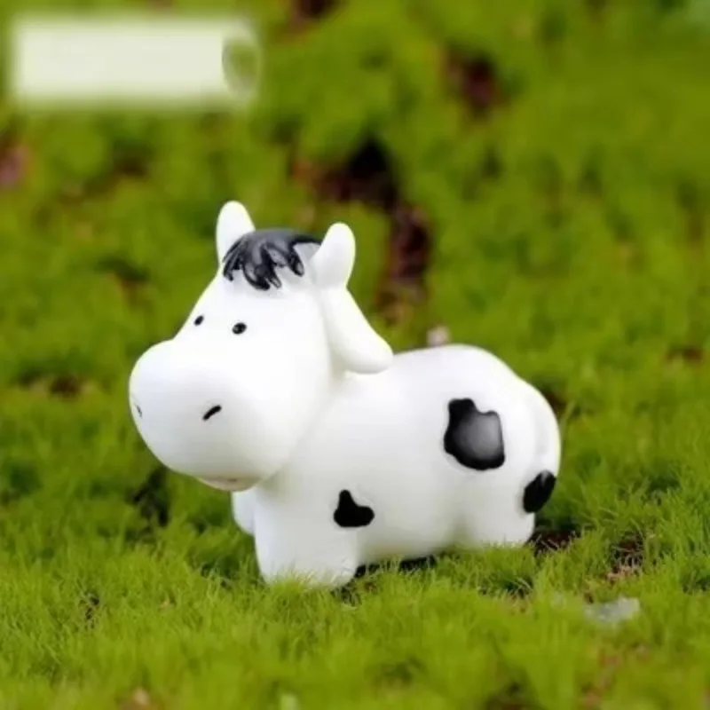 DIY اكسسوارات 3 قطعة عائلة البقرة تمثال حيوان صغير نموذج سيارة زخرفة الحرفية بونساي ديكور مصغرة المنزل الجنية حديقة الديكور
