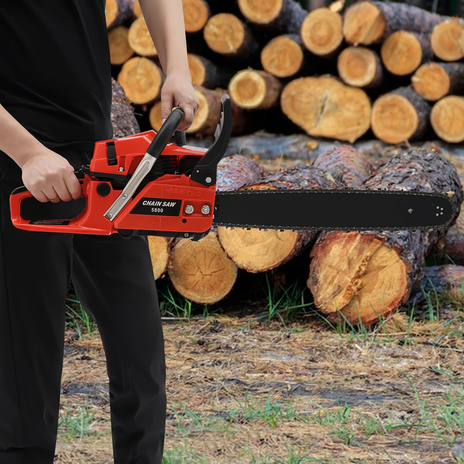 2-Stroke 20 Inch Engine Chainsaw Wood Cutting Machine Gasoline Powered Chainsaw 258cc