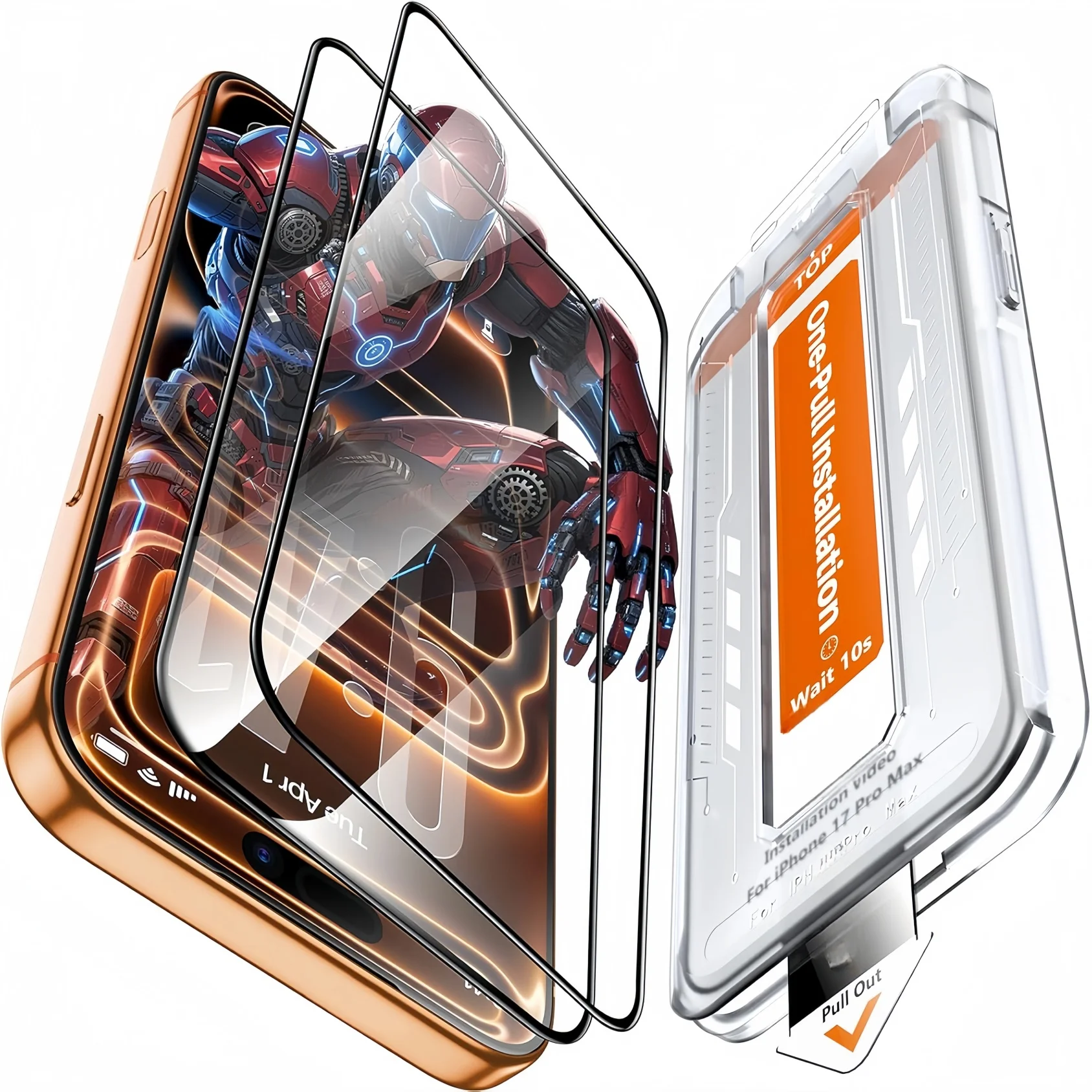 

2 PcsTempered Glass Screen Protector for iPhone 17 16 Pro Max 17e 16e, Aluminum-Enhanced Durability, Anti-Scratch,0 Dust&Bubbles