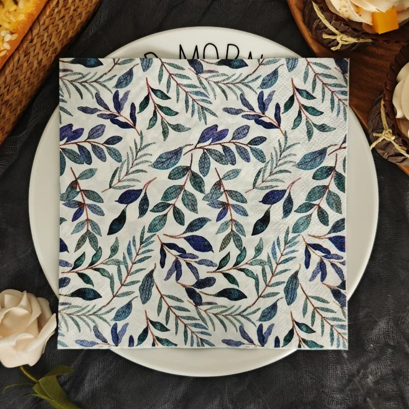 10/20 قطعة 33 سنتيمتر 2 طبقة Morandi اللون الأوكالبتوس المناديل جو الحفلات النفط اللوحة المناديل DIY Decoupage ورقة #1