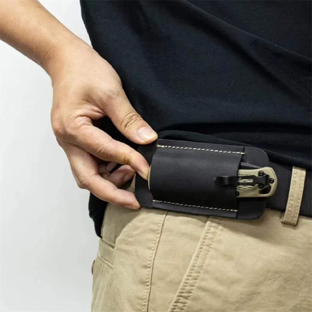 PU-Leder Klappmesser-Etui Outdoor Taktische Tasche Taschenlampen-Aufbewahrungstasche für Camping, Wandern und andere Outdoor-Aktivitäten 1 Stück – Detail 4