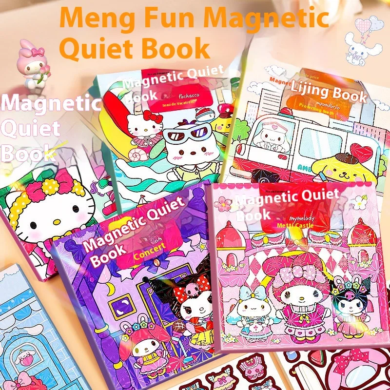 Sanrio Quiet Book Mymelody Kuromi Cinnamoroll Magnetic Attraction Book Cute Cartoon Magnet Account Decoration Toys