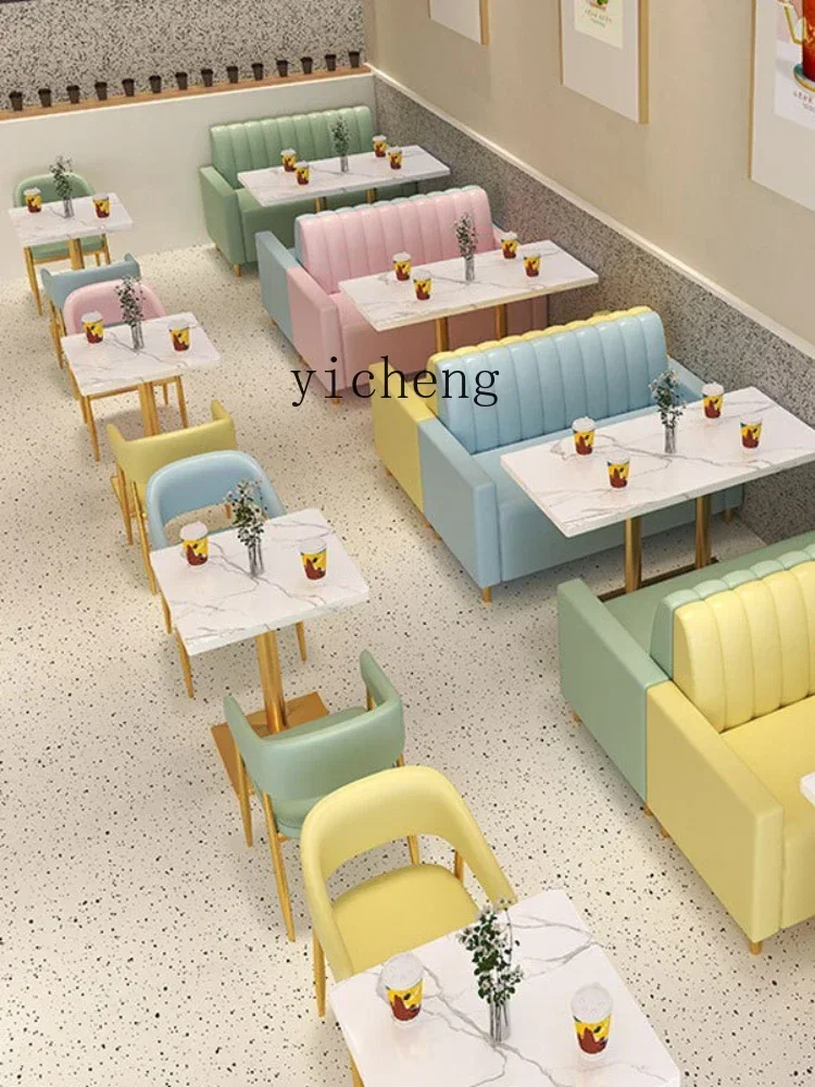 ZK Vintage Milk Tea Bar Sofa Quiet Bar Party Hall Restaurant Booth Coffee Tea Shop Table and Chair