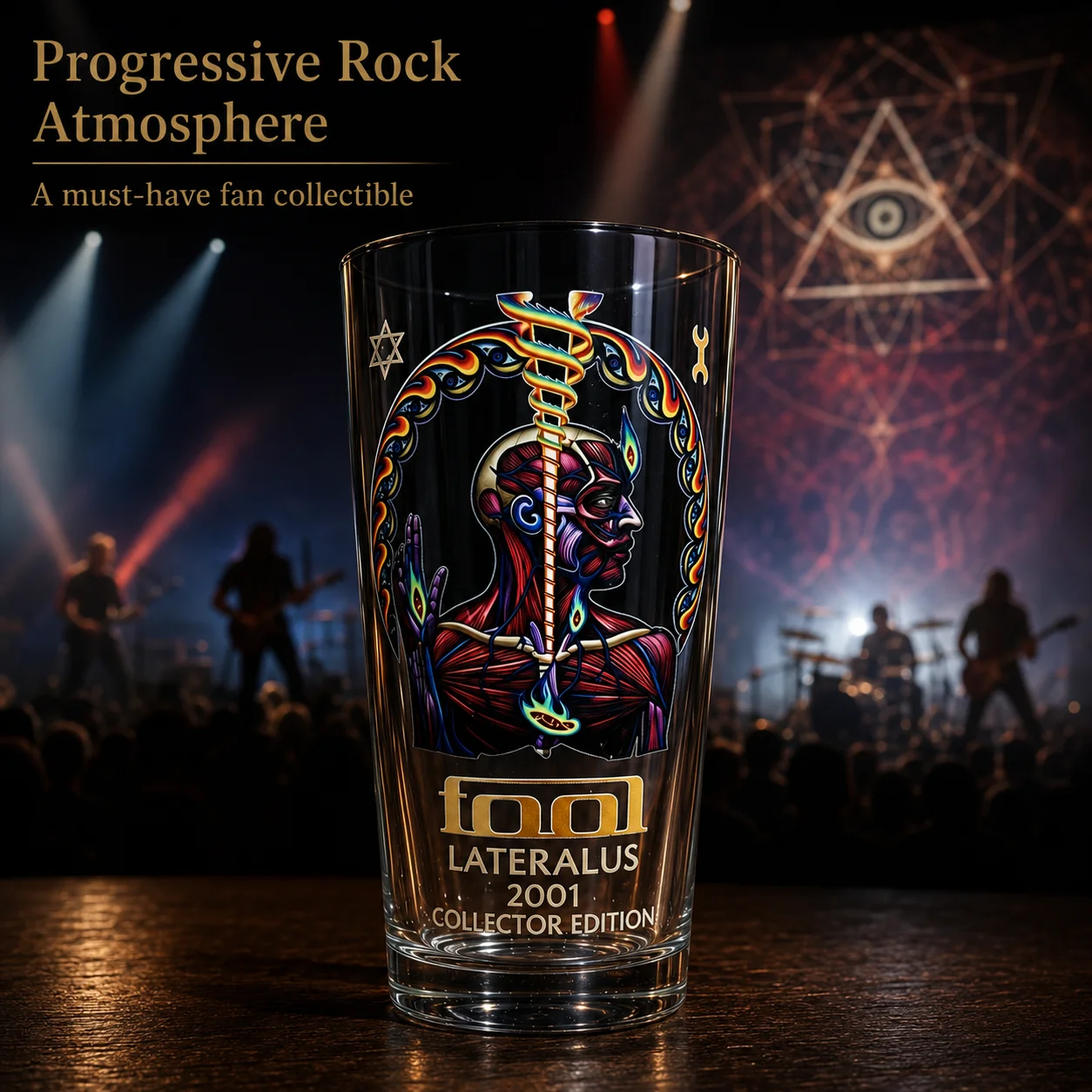 Verre à bière Tool Lateralus 2001 édition collector, tasse à bière souvenirs du groupe Tool, objet de collection pour fans de rock progressif