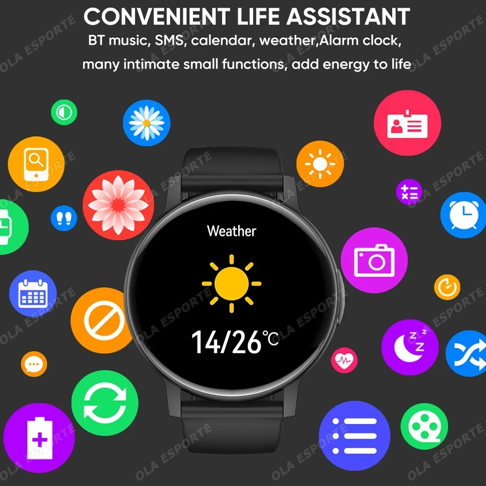 Smart Watch Men Women Heart Rate Custom Dial Boold Pressure Sport Waterproof Bluetooth Call Smartwatch 2024 Full Touch Bracelet