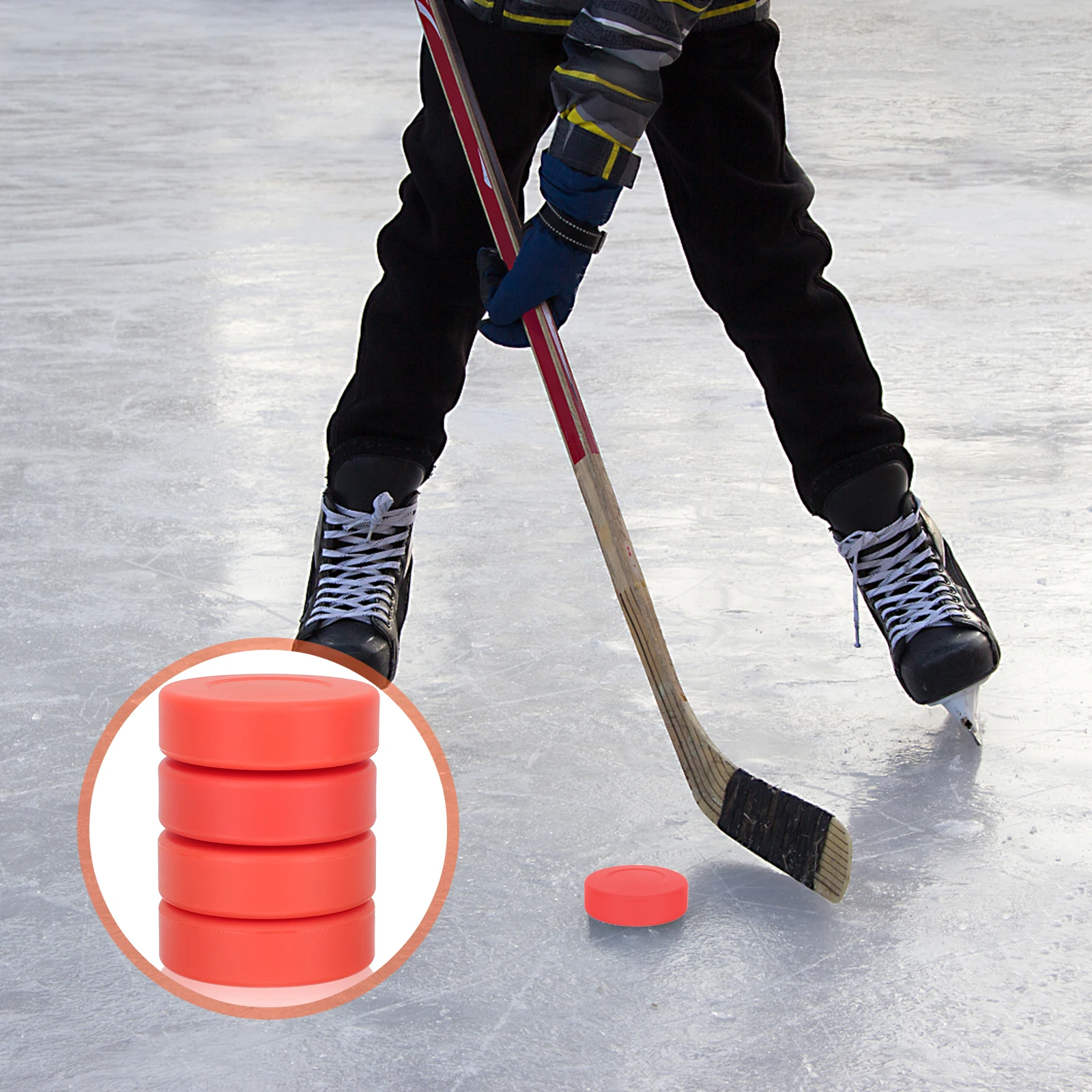 

4 Pcs Hockey Practice Ball Colored Pucks Training Equipment Youth Synthetic Eyelash Miss