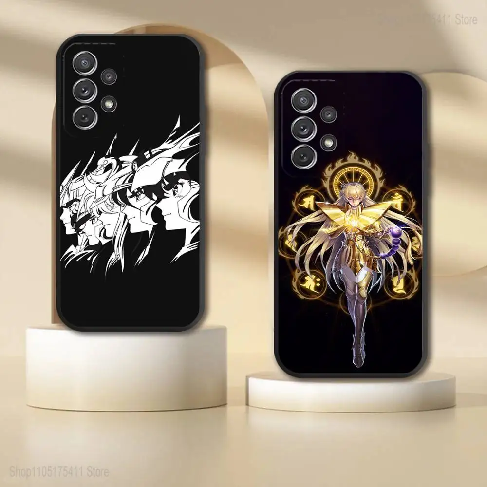 Funda de teléfono Saint-Seiya-Virgo Shaka para Samsung S 25,24,23,22,30,21,10,9,Ultra,Plus,Lite,FE,4,5G, funda blanda negra