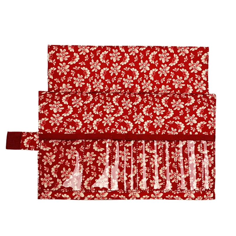 

Cotton and Linen Woven Bag Knitting Needles Tool Crochet Hooks Storage Empty Bag Travel Portable Dustproof Organizer