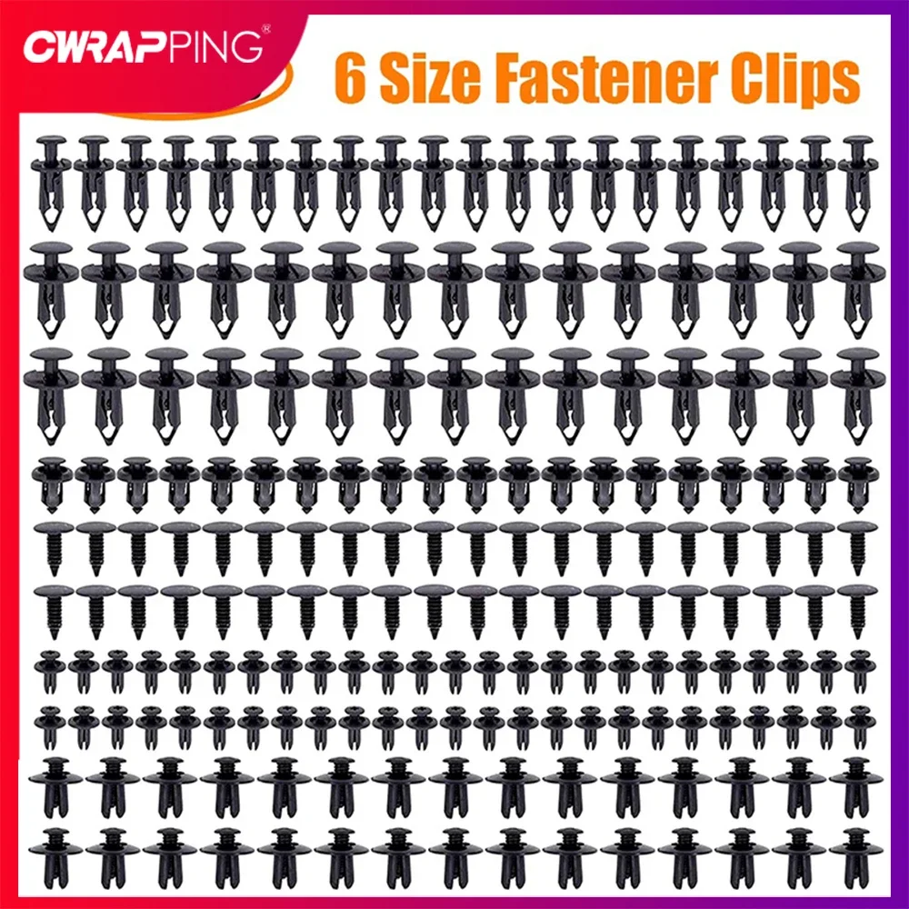 

6 Size 190Pcs Car Fastener Clips Vehicle Retainer Rivet Door Panel Fender Liner Bumper Fender Trim Plastic Mixed Car Clips