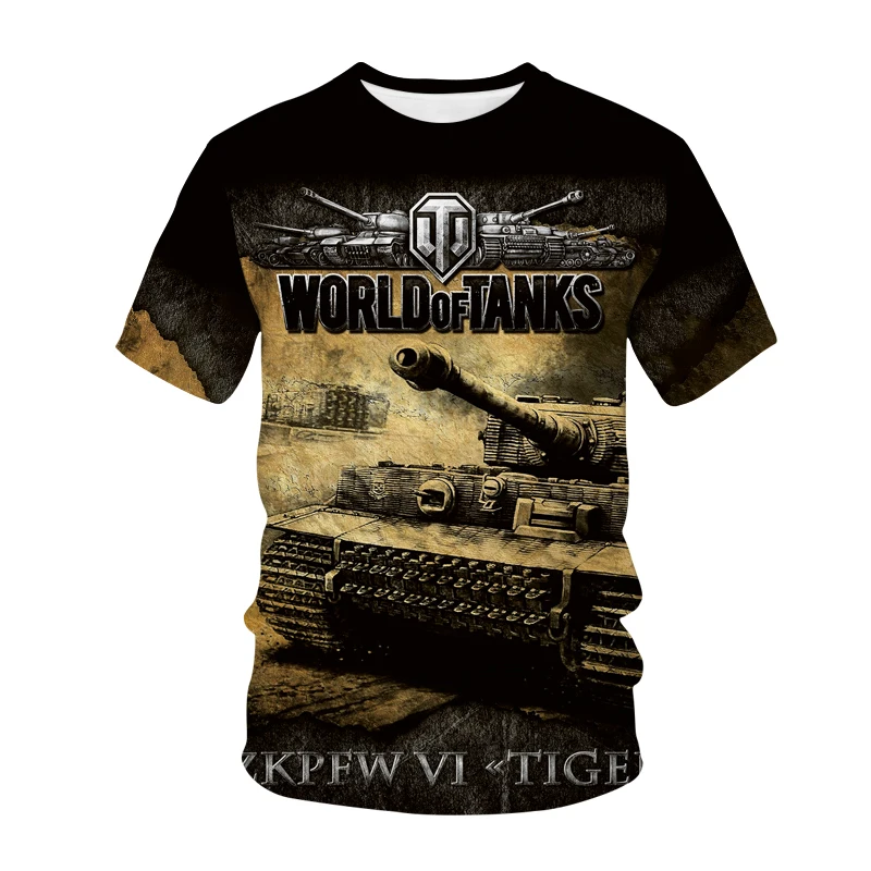 Summer Pop Game T Shirt World Of Tanks 3D Print Men\'s Women\'s Combat Streetwear O Neck Short Sleeve Oversized Loose Top