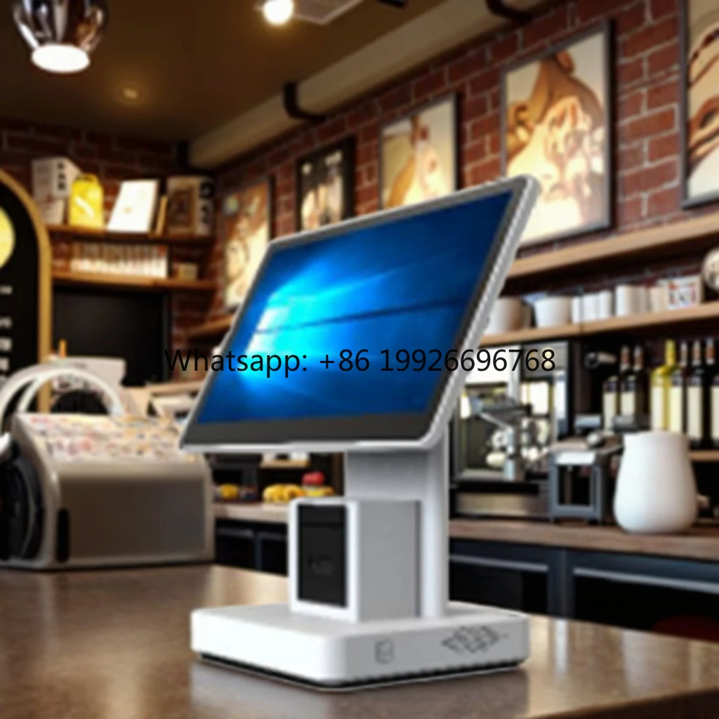 

POS-система с двумя экранами 15,6+15,6 дюймов, моноблочный кассовый аппарат и принтер 58 мм для ресторанов