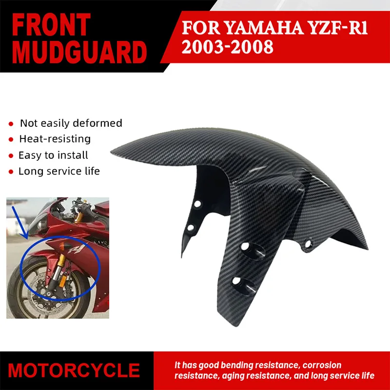 

Suitable for Yamaha YZF-R1 YZFR1 2003-2008 ABS Motorcycle Front Fender Mudguard Splash Guard Wheel Protection Fender Cover