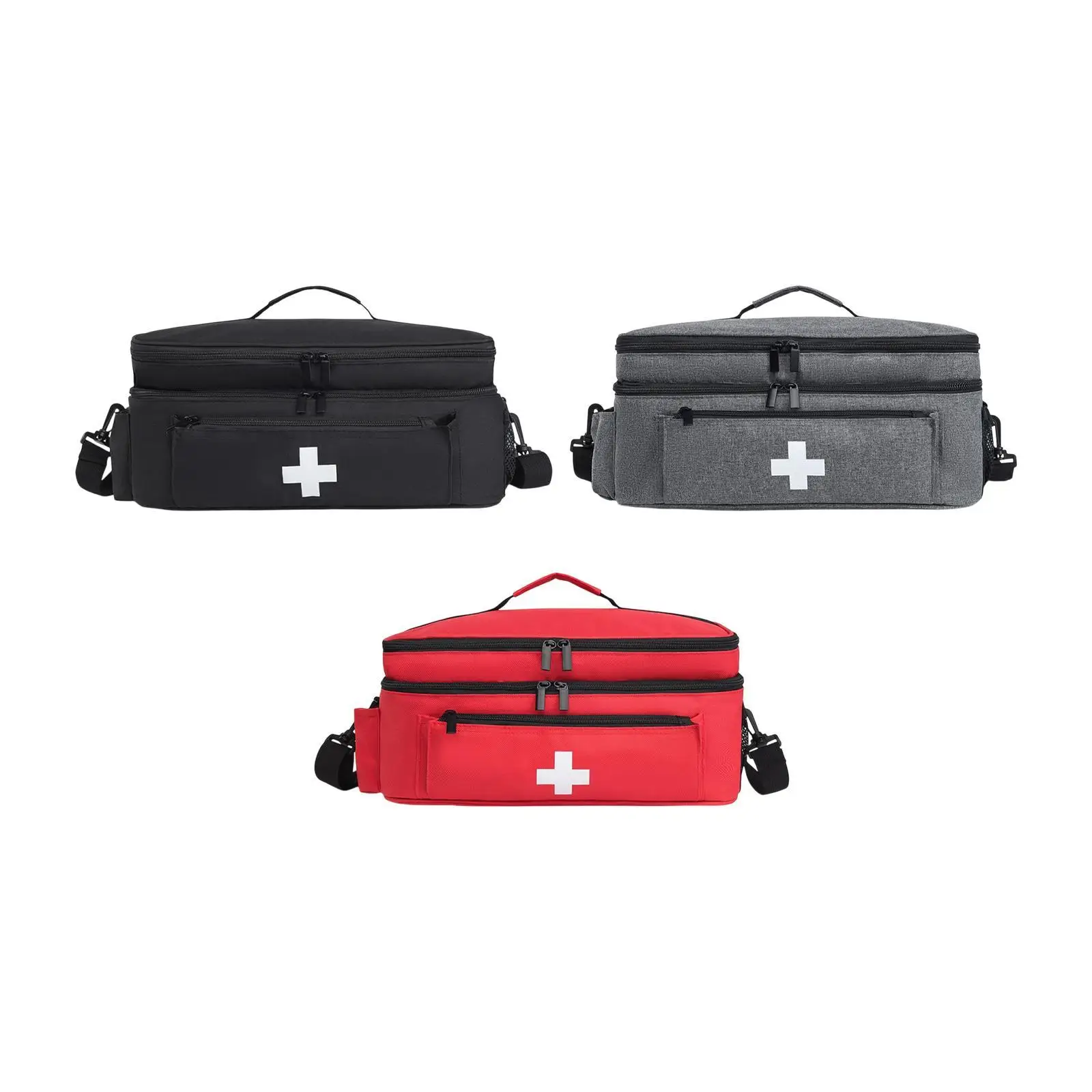 First Aid Bag with Handle and Strap Portable Emergency Kit Organizer Medical Storage Bag for Travel Hiking Office Workplace Gym